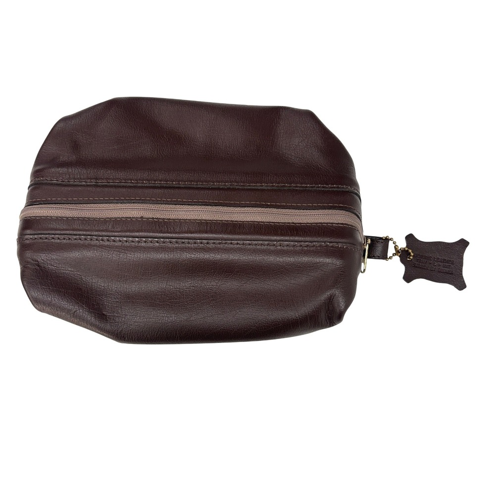 Surrey by Swank Leather Dopp Kit Toiletry Bag Large Brown Vintage Professional